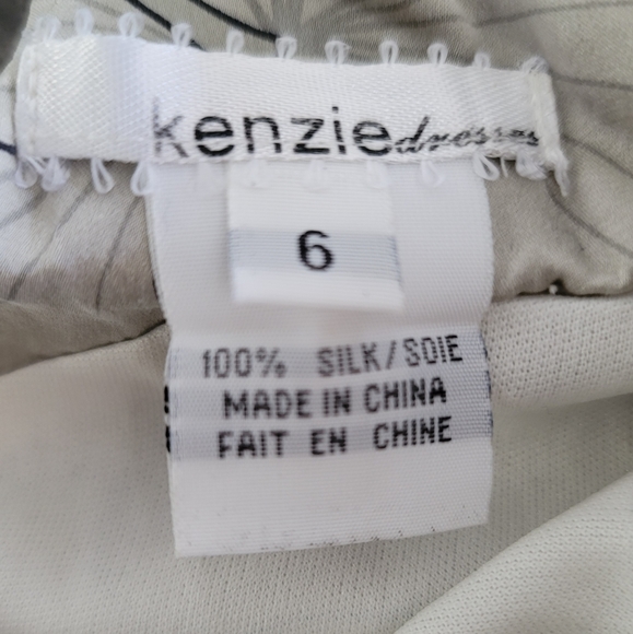 Kensie 100% Silk Floral silver dress - Picture 6 of 6
